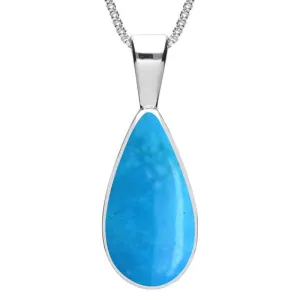 Sterling Silver Turquoise Classic Teardrop Necklace