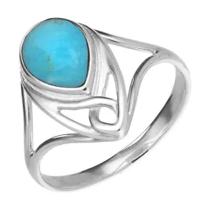 Sterling Silver Turquoise Pear Celtic Ring