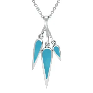 Sterling Silver Turquoise Toscana Three Drop Graduated Necklace