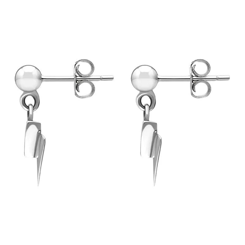 Sterling Silver Whitby Jet Arrowhead Drop Earrings