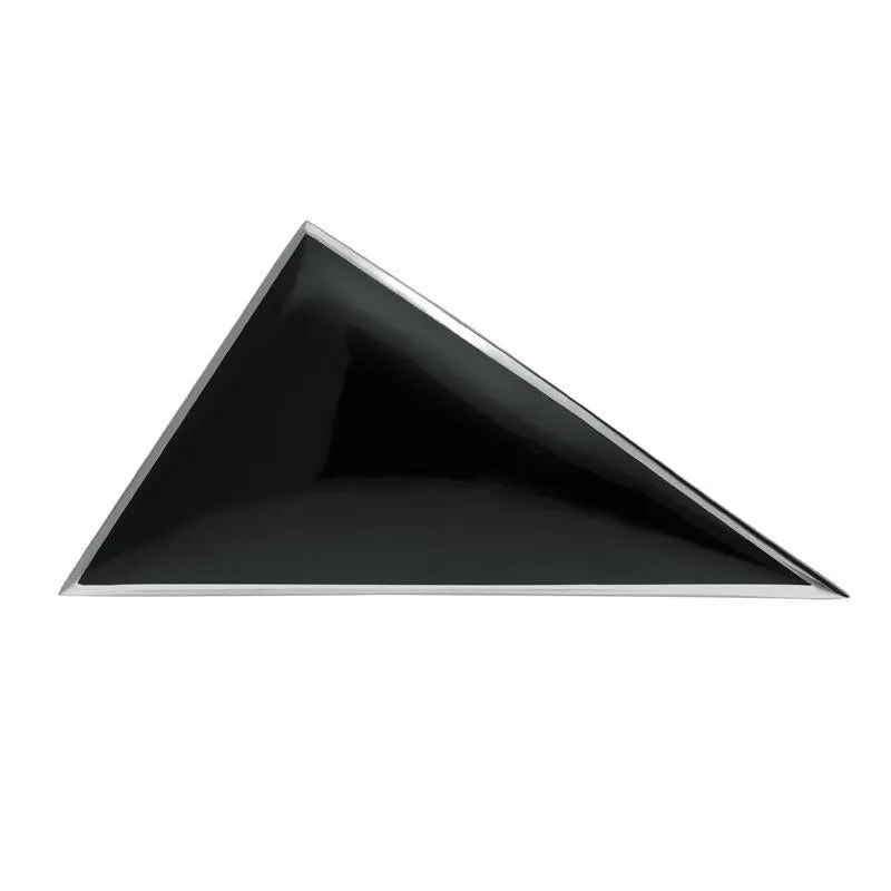 Sterling Silver Whitby Jet Contemporary Triangular Brooch