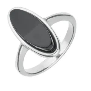 Sterling Silver Whitby Oval Slope Set Ring