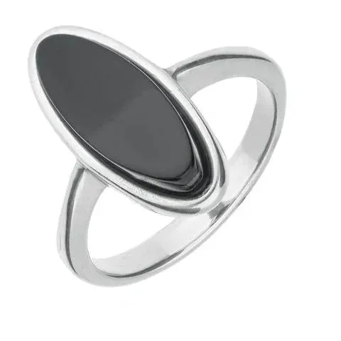 Sterling Silver Whitby Oval Slope Set Ring
