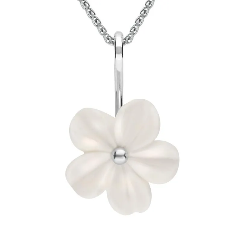 Sterling Silver White Agate Tuberose 22mm Desert Rose Necklace