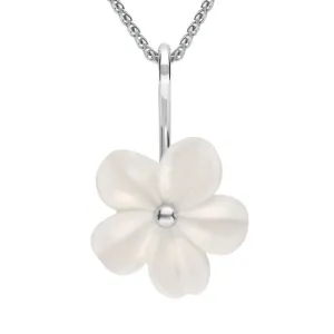 Sterling Silver White Agate Tuberose 22mm Desert Rose Necklace