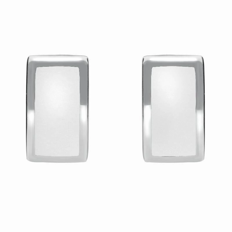 Sterling Silver Bauxite Curved Oblong Stud Earrings