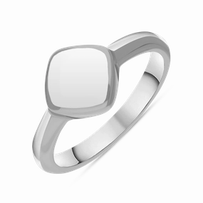 Sterling Silver Bauxite Cushion Ring