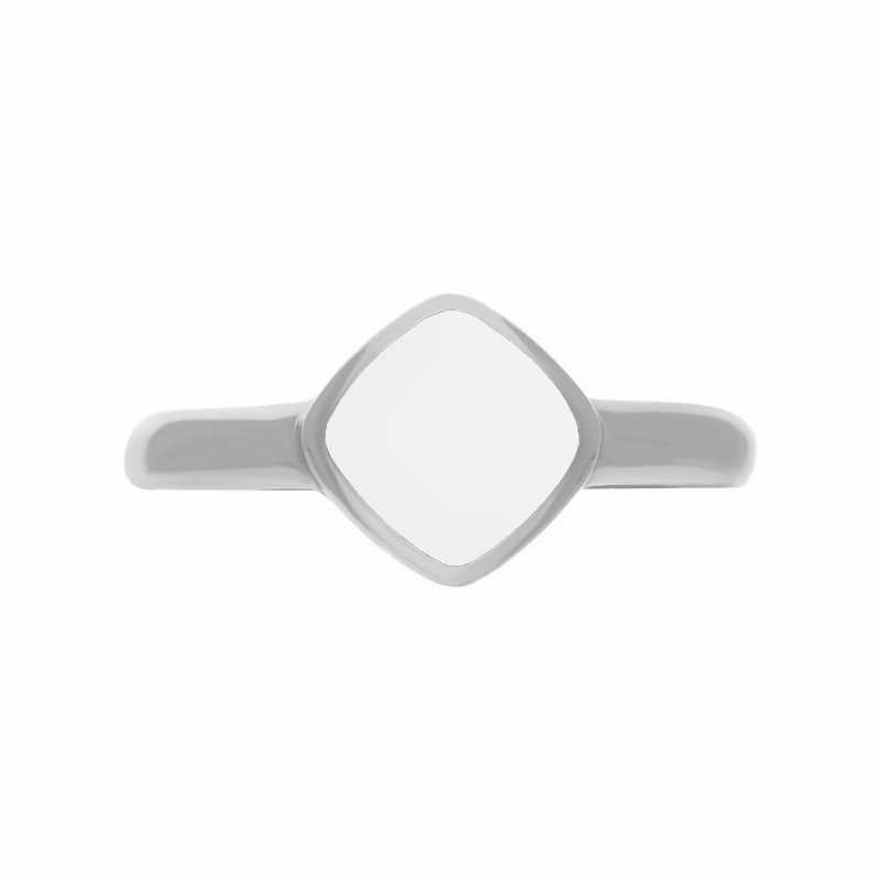Sterling Silver Bauxite Cushion Ring
