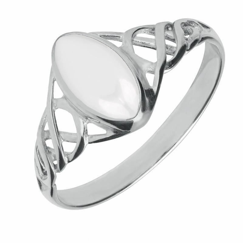 Sterling Silver Bauxite Marquise Celtic Ring