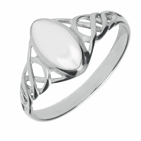 Sterling Silver Bauxite Marquise Celtic Ring
