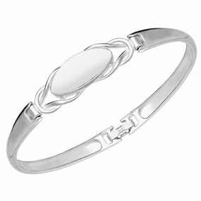 Sterling Silver Bauxite Oval Celtic Clip Bangle