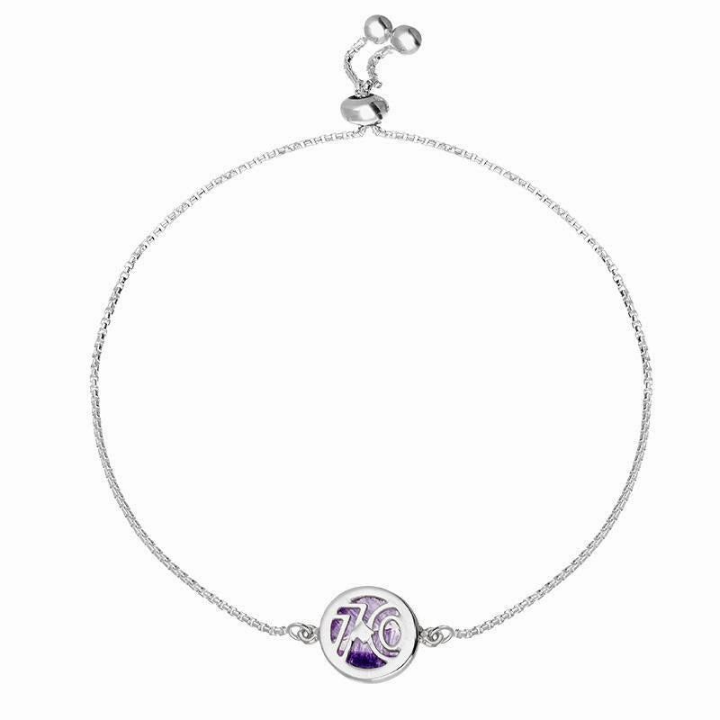 Sterling Silver Blue John Peak District Millstone 70 Double Sided Bracelet D