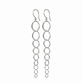 Sterling Silver Graduated O Chain Earrings