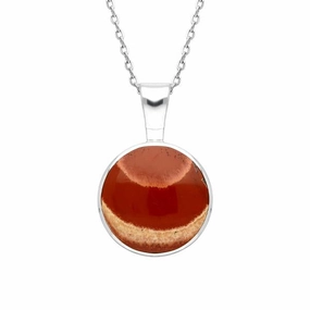 Sterling Silver Jasper Heritage Round Necklace