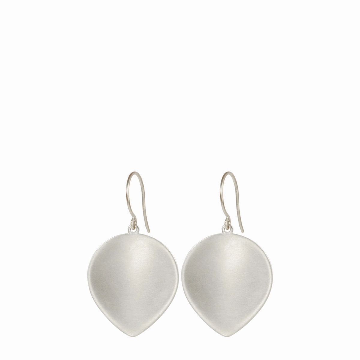 Sterling Silver Large Dish Lotus Petal Earrings