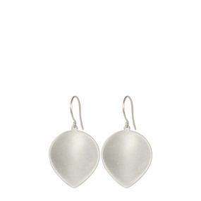 Sterling Silver Large Dish Lotus Petal Earrings