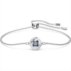 Swarovski Angelic Rhodium Plated Square Cut Blue Crystal Bracelet