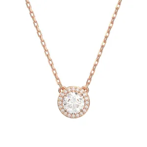 Swarovski Constella Rose Gold Tone Plated White Crystal Pave Pendant