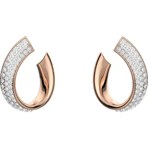 Swarovski Exist Yellow Gold Tone Plated White Crystal Small Hoop Earrings