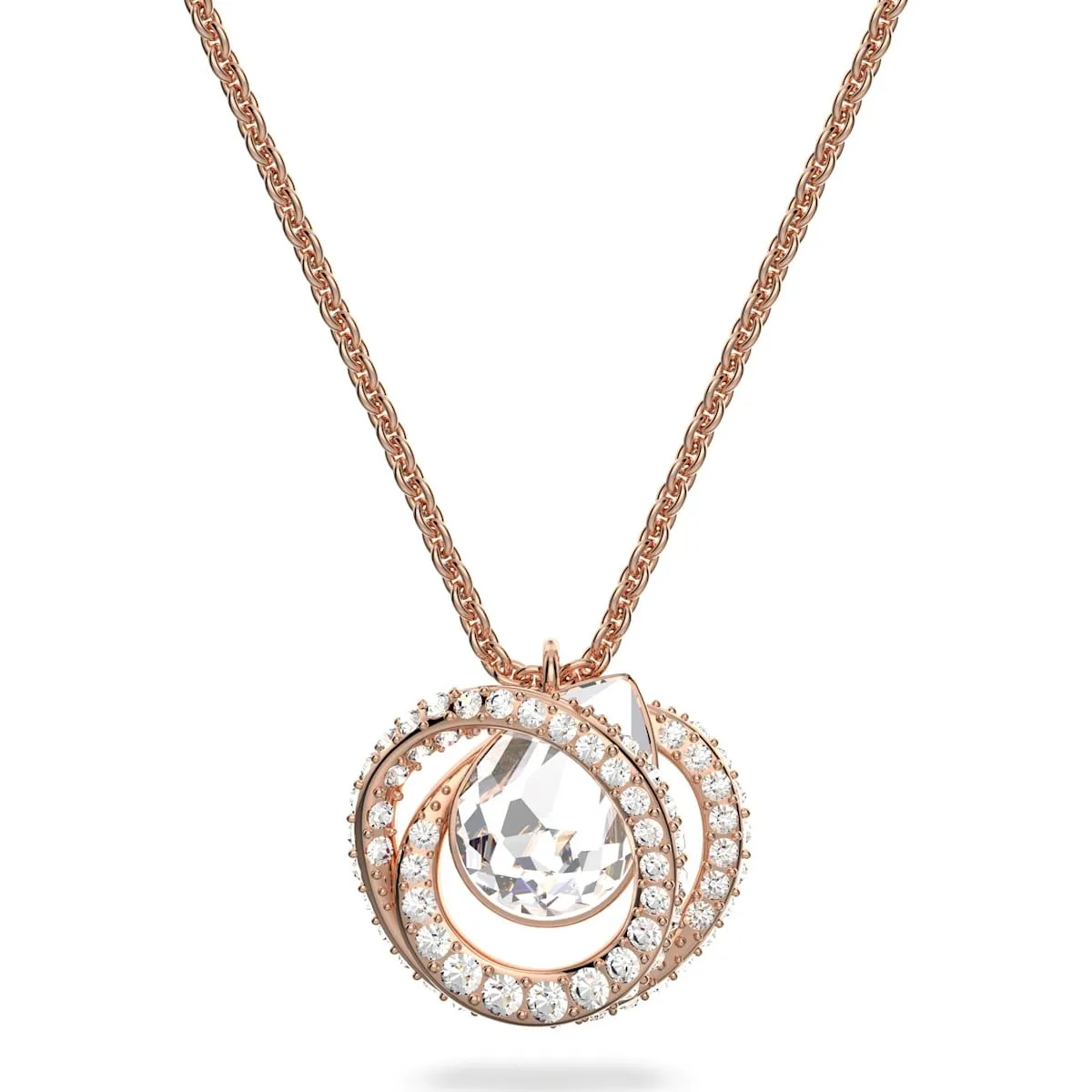 Swarovski Generation Rose Gold Tone Plated White Crystal Spiral Pendant