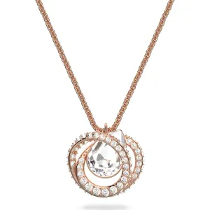 Swarovski Generation Rose Gold Tone Plated White Crystal Spiral Pendant