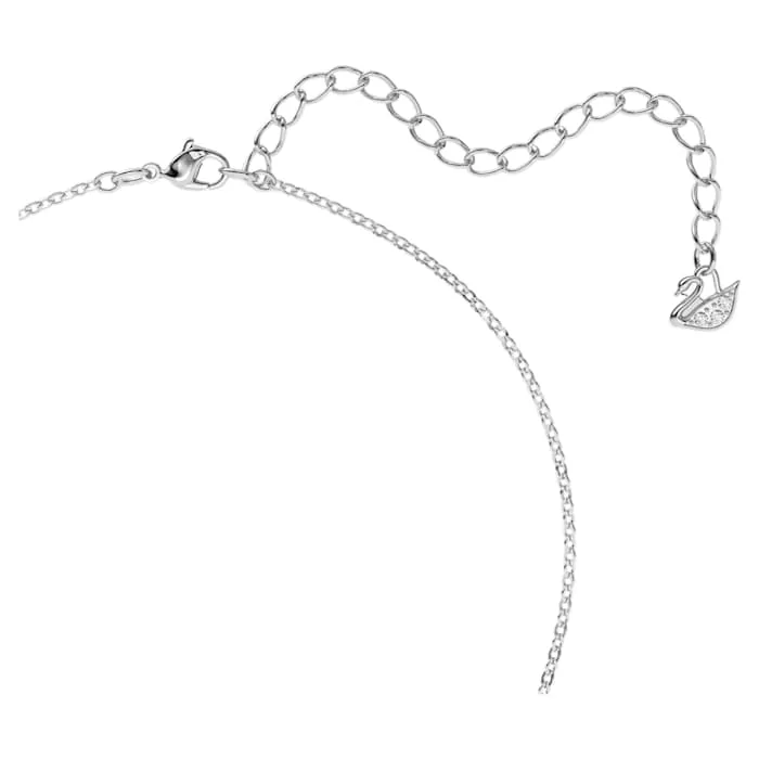 Swarovski Iconic Swan Rhodium Plated Blue Crystal Swan Necklace