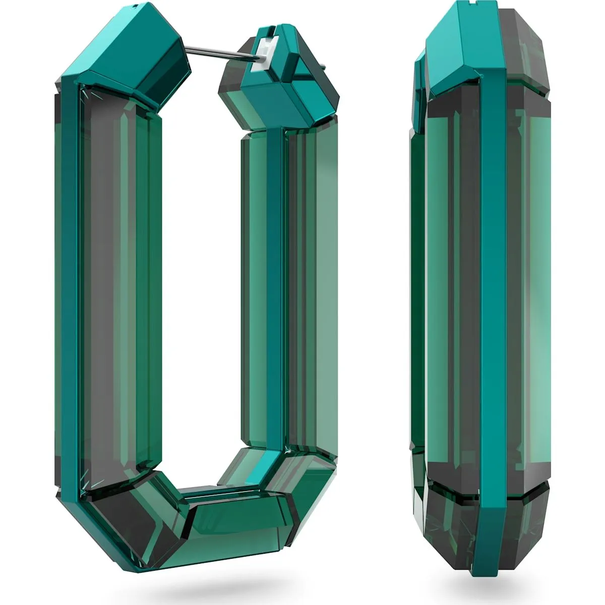 Swarovski Lucent Green Crystal Hoop Earrings