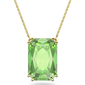 Swarovski Millenia Gold Tone Plated Octagon Cut Green Crystal Necklace