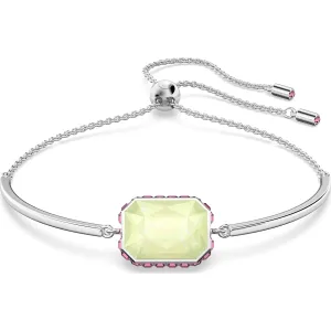Swarovski Orbita Rhodium Plated Multicoloured Crystal Octagon Cut Adjustable Bracelet