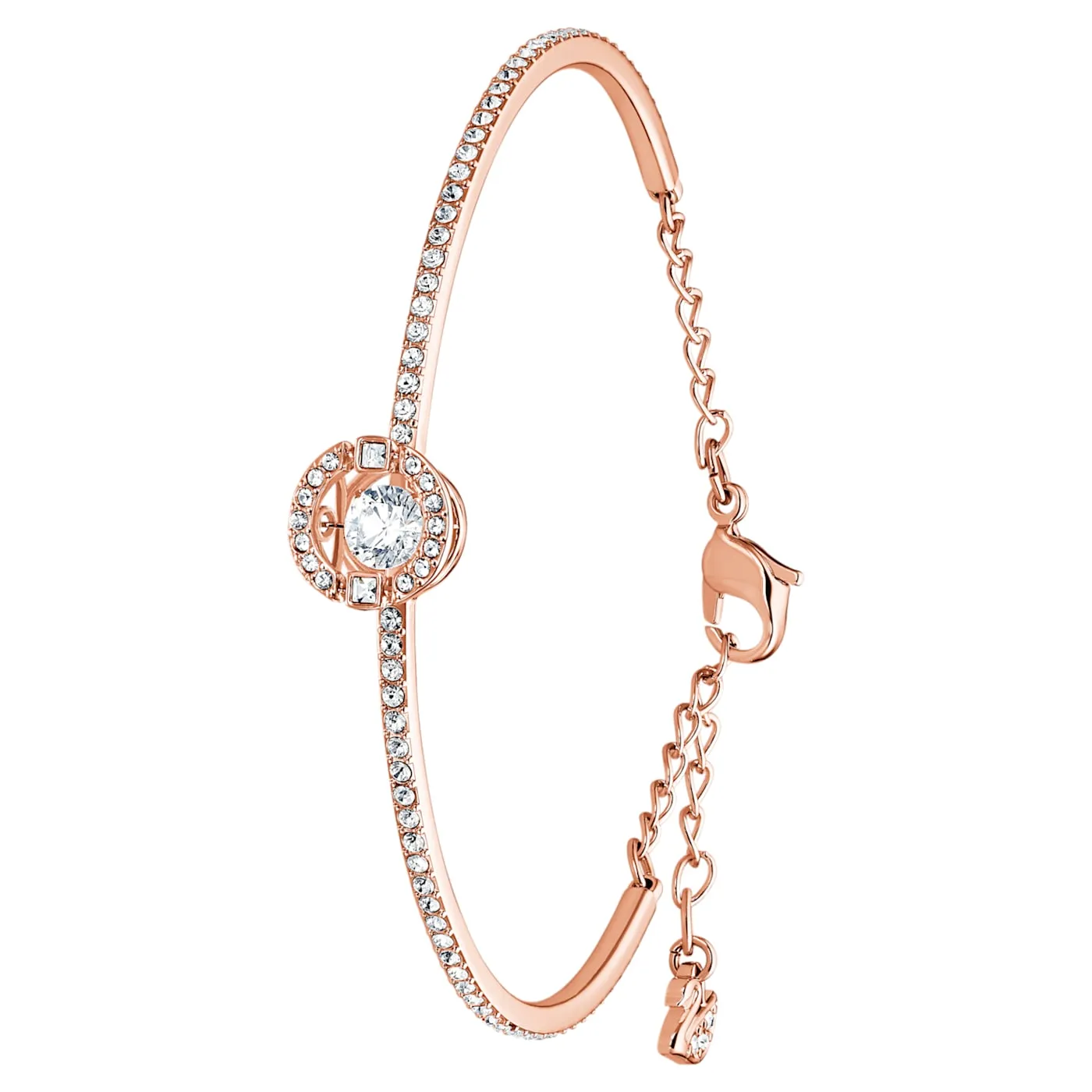 Swarovski Sparkling Dance Rose Gold Tone White Crystal Bangle