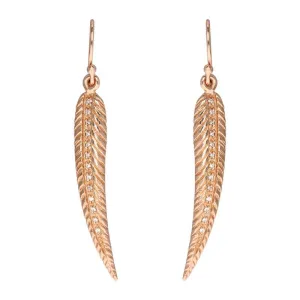 Sylva Rose Gold Plated Sterling Silver Feather Hook Earrings