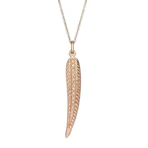 Sylva Rose Gold Plated Sterling Silver Long Feather Necklace