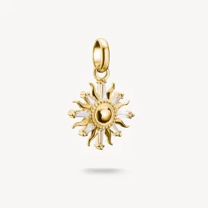 Thomas Sabo 18ct Gold Plated White Zirconia Sun Connect Charm