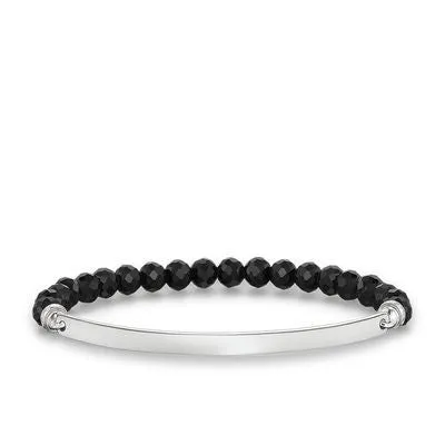 Thomas Sabo Bracelet Love Bridge Black Obsidian Silver 16cm