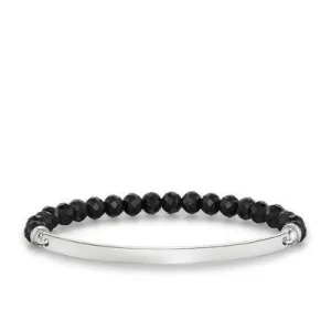 Thomas Sabo Bracelet Love Bridge Black Obsidian Silver 16cm