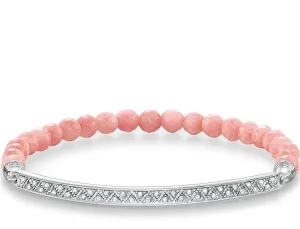 Thomas Sabo Bracelet Love Bridge Pink Bamboo Coral Zirconia Silver 17.5cm