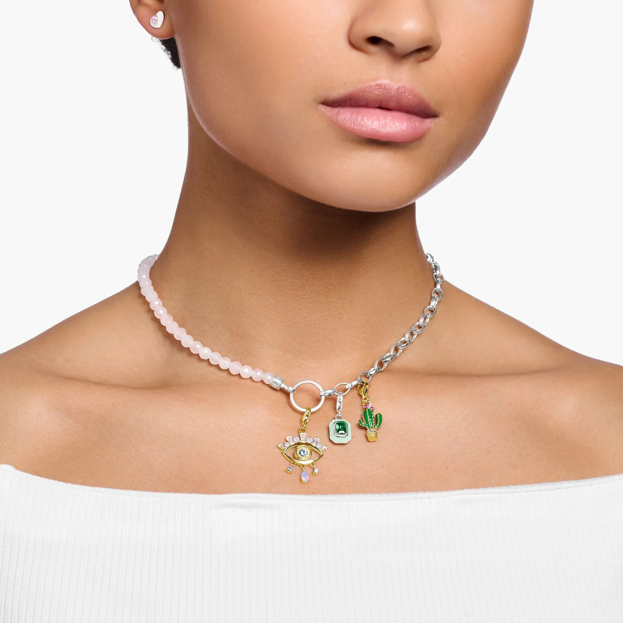 Thomas Sabo Charm Club Gold Plated Sterling Silver Cactus Charm