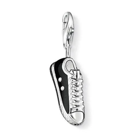 Thomas Sabo Charm Club Sterling Silver Black Enamel Sneaker Charm D