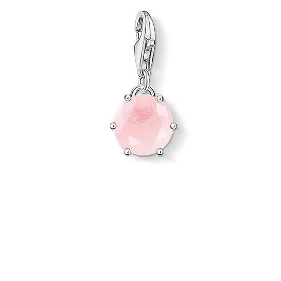 Thomas Sabo Charm Club Sterling Silver Rose Quartz October Birthstone Charm D