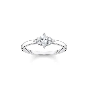 Thomas Sabo Charm Club Sterling Silver Vintage White Stone Ring