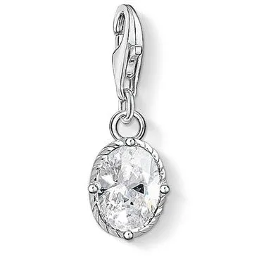 Thomas Sabo Charm Club Sterling Silver White Stone Charm