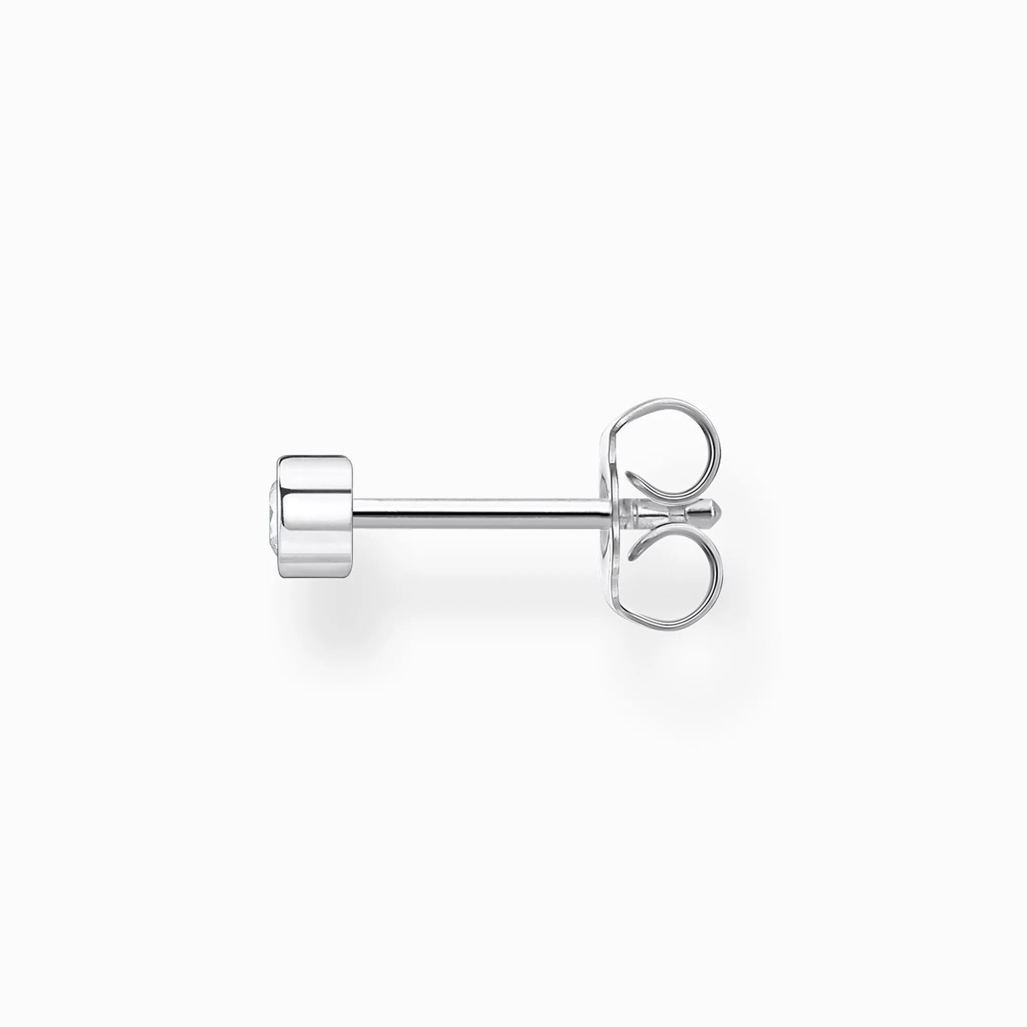 Thomas Sabo Charm Club Sterling Silver White Stone Single Stud Earring