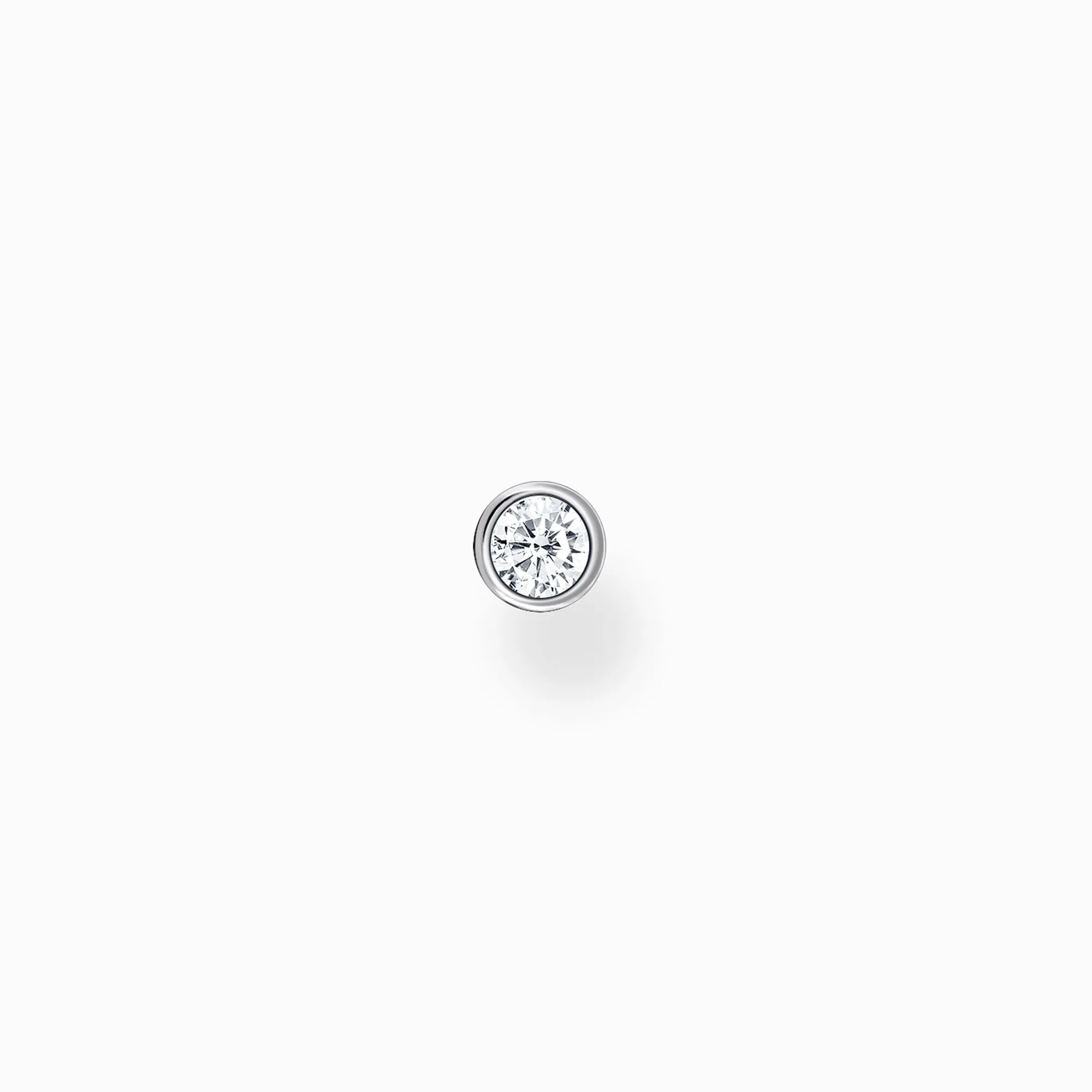 Thomas Sabo Charm Club Sterling Silver White Stone Single Stud Earring