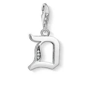 Thomas Sabo Charm Club Sterling Silver White Zirconia Letter D Charm D