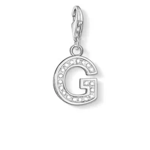 Thomas Sabo Charm Club Sterling Silver White Zirconia Letter G Charm D