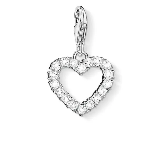 Thomas Sabo Charm Club Sterling Silver Zirconia Romantic Heart Charm