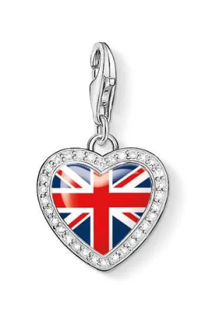 Thomas Sabo Charm Heart Union Jack Flag Silver D