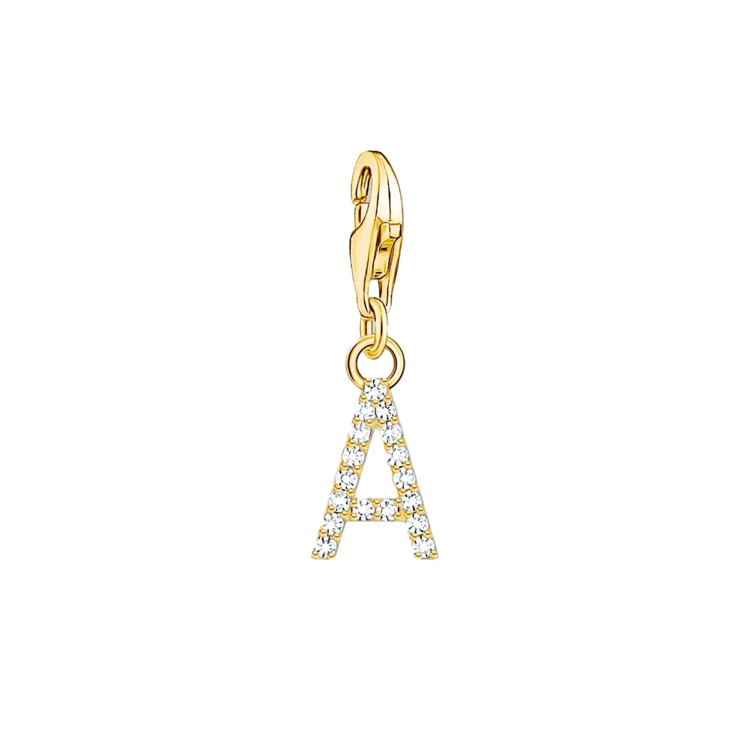 Thomas Sabo Charmista Gold Plated Sterling Silver Letter A Charm Pendant