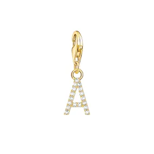 Thomas Sabo Charmista Gold Plated Sterling Silver Letter A Charm Pendant