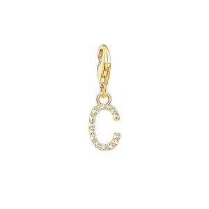 Thomas Sabo Charmista Gold Plated Sterling Silver Letter C Charm Pendant